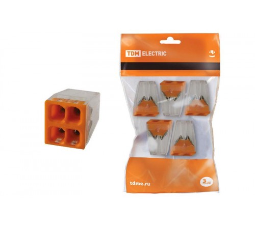 Строительно-монтажная клемма КБМ-2273-244 (2,5мм2) с пастой (5 шт/упак)  SQ0517-0125  TDM