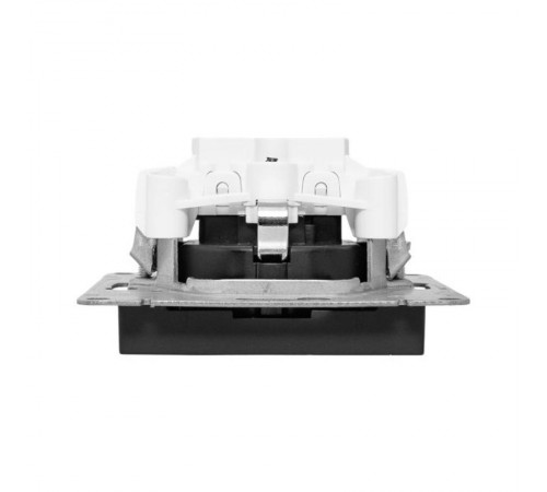 Механизм розетки, 16А, с заземлением, со шторками, чёрный Эпика EKF  UP1-SOB-111  EKF