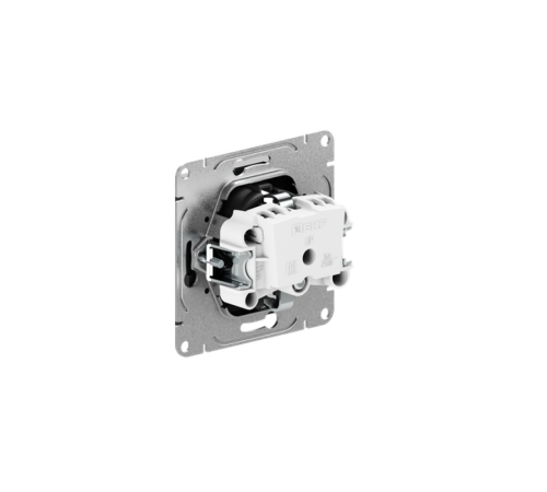Механизм розетки, 16А, с заземлением, со шторками, чёрный Эпика EKF  UP1-SOB-111  EKF