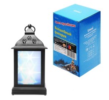 Фонарь с диодов  гирляндой внутри   ULD-L1122-010/DTB/RGB/3D BLACK , на батарейке, 10 диодов, RGB черный корпус 11*22 см  UL-00002311  Uniel