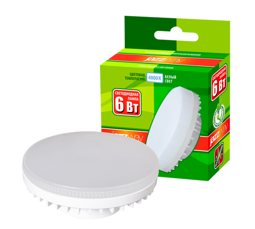 Лампа светодиодная LED 6Вт GX53 230В 4000К PLED- ECO FROST таблетка  5006034  Jazzway
