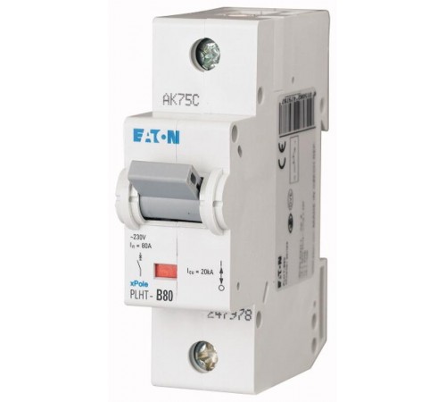 Выключатель автоматический однополюсный PLHT-С80 80А С 20кА  247987  EATON