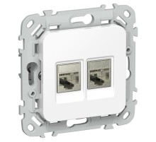 FLITE Розетка 2-ая RJ45/RJ11 кат.6/3 STP РКТ6/3-2-1-ФлБ белый  FI-KT21-2-K01  IEK