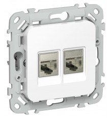 FLITE Розетка 2-ая компьютерная RJ45 кат.5Е STP РК5е-2-1-ФлБ белый  FI-K21-1-K01  IEK