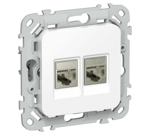 FLITE Розетка 2-ая RJ45/RJ11 кат.6/3 STP РКТ6/3-2-1-ФлБ белый  FI-KT21-2-K01  IEK