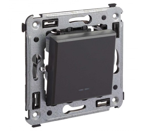 Переключатель одноклавишный в стену, "Avanti", "Черный матовый"  4412113  DKC