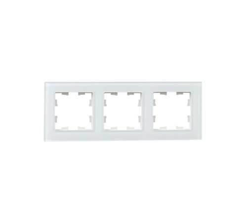 BRITE Рамка 3-ая РУ-3-2-Бр стекло белый матовый  BR-M32-G-31-K01  IEK