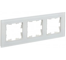 BRITE Рамка 3-ая РУ-3-2-Бр стекло белый матовый  BR-M32-G-31-K01  IEK