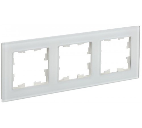 BRITE Рамка 3-ая РУ-3-2-Бр стекло белый матовый  BR-M32-G-31-K01  IEK