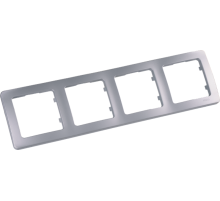 Рамка четырёхместная, скрытой установки, цвет серебро  Р404-06  HEGEL