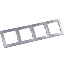 Рамка четырёхместная, скрытой установки, цвет серебро  Р404-06  HEGEL