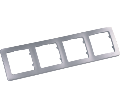 Рамка четырёхместная, скрытой установки, цвет серебро  Р404-06  HEGEL
