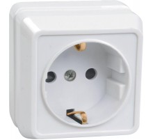 ОКТАВА белый Розетка 1-местная О/У c/з 16А РС20-3-ОБ  ERO11-K01-16-DC  GENERICA