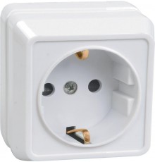 ОКТАВА белый Розетка 1-местная О/У c/з 16А РС20-3-ОБ  ERO11-K01-16-DC  GENERICA