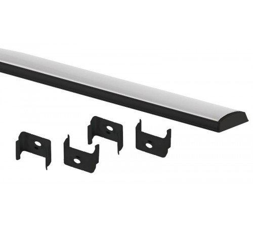 Комплект с гибким накладным анодированным профилем  1506GB 15х6,4мм, 2м, черный CAB292   Б0062767  ЭРА