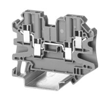 Клемма проходная, винтовой зажим, 4 точки подключения, 4 кв.мм, серая  TUR-4-QUATTRO  DKC