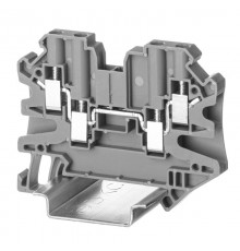 Клемма проходная, винтовой зажим, 4 точки подключения, 4 кв.мм, серая  TUR-4-QUATTRO  DKC