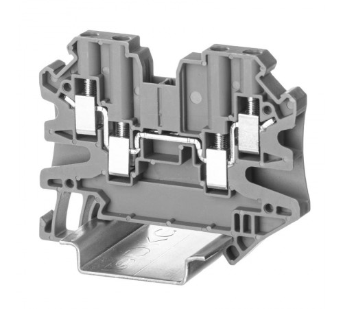 Клемма проходная, винтовой зажим, 4 точки подключения, 4 кв.мм, серая  TUR-4-QUATTRO  DKC