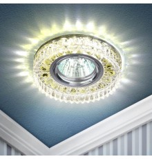 Светильник точечный встраиваемый под лампу DK LD14 MR16 50Вт GU5.3 прозрачный с подсветкой  Б0028079  ЭРА