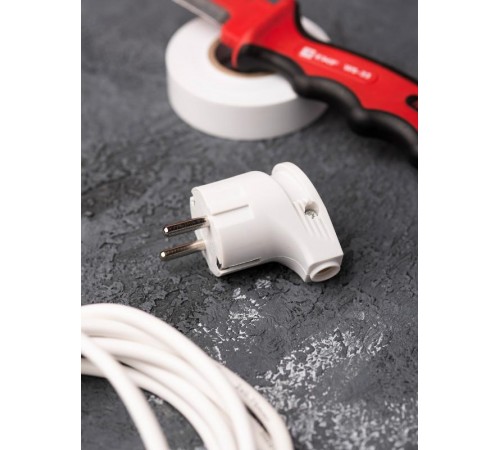 Вилка угловая с/з бел. 16А 250В EKF PROxima  AVY16-10  EKF