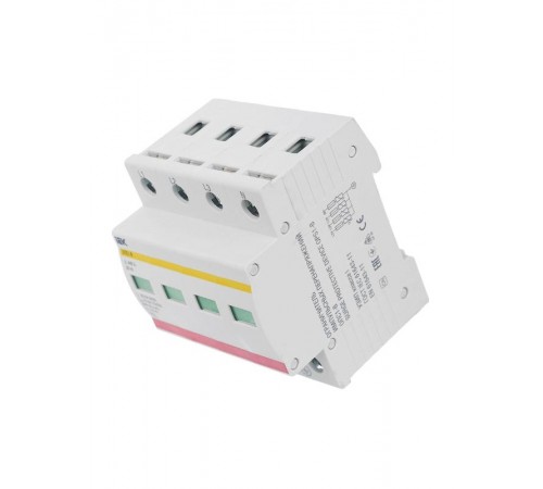 Ограничитель импульсного перенапряжения ОПС1-B 4Р In=30kA Un=400B Im=60kA  MOP20-4-B  IEK