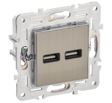 SKANDY Розетка USB A+A 3,1А SK-R15N никель  SK-U21-D31-K50  IEK