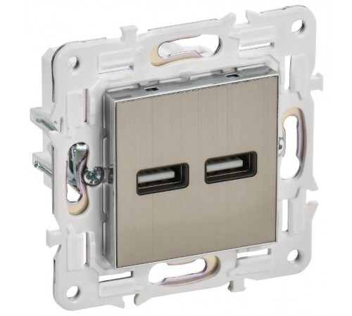 SKANDY Розетка USB A+A 3,1А SK-R15N никель  SK-U21-D31-K50  IEK