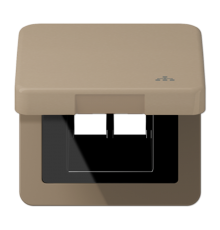 Накладка и крышка для двойных UAE розеток с символом "сеть"; металл; золотая бронза  CD590KLLANGB  Jung