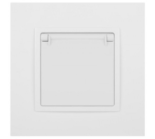 Розетка Elegance 14-2103-01М с заземлением со шторками с крышкой, 16А-250В, белый матовый  Б0065808  ЭРА