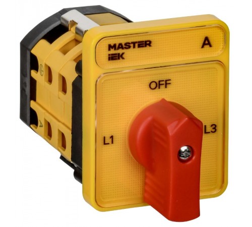 Переключатель кулачковый стандартная рукоятка 63А схема 98  MI-CS10-063-098  IEK