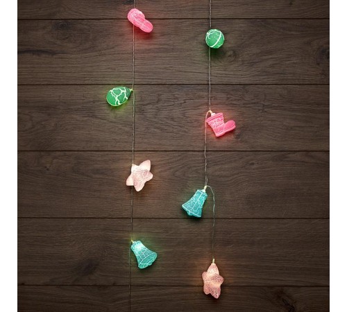 Гирлянда светодиодная Новый год 1,5 м, прозрачный ПВХ, 10 LED, теплый белый, питание 2 х АА (батарейки не в комплекте)  303-081  NEON-NIGHT