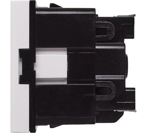 Розетка с заземлением, безвинтовые зажимы - со шторками 16А 250В - 90°- 2 модуля - белый  4521055  Daccord