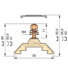 Клемма HD4/9.F4.V0 1шпилька  1SNA295391R2000  TE