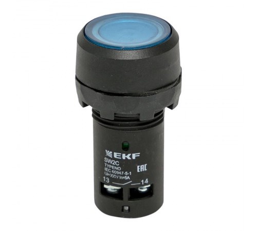 Кнопка SW2C-10D с подсветкой синяя NO EKF PROxima  sw2c-md-b  EKF