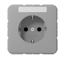 Штепсельная розетка SCHUKO 16A 250V~ ударопрочная, с полем для надписи; серая  CD1520BFNAGR  Jung