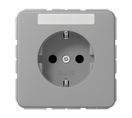 Штепсельная розетка SCHUKO 16A 250V~ ударопрочная, с полем для надписи; серая  CD1520BFNAGR  Jung