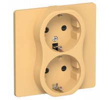 FLITE Розетка 2-ая с заземлением со шторками 16А РСш12-0-К-ФлЗ золотарник  FI-R24C-16-K90  IEK