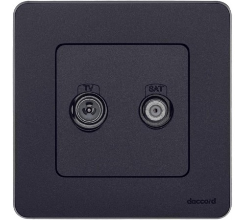 Inspiria Антрацит Розетка телевизионная TV/SAT "звезда" без рамки  673883  Legrand