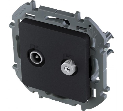 Inspiria Антрацит Розетка телевизионная TV/SAT "звезда" без рамки  673883  Legrand