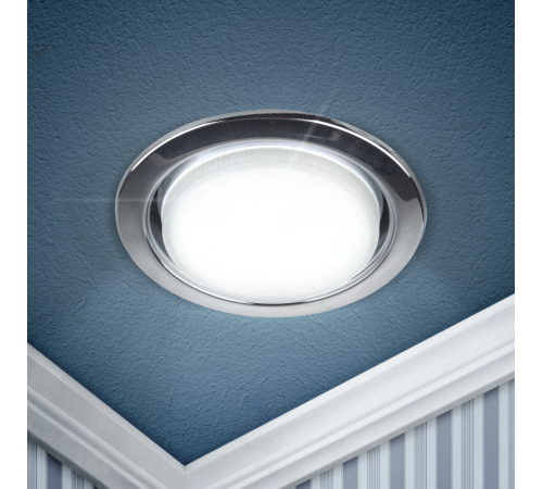 Светильник встраиваемый точечный под лампу GX53 KL35 CН-10 /1 220V, 13W,хром (упаковка 10 шт)  Б0048948  ЭРА