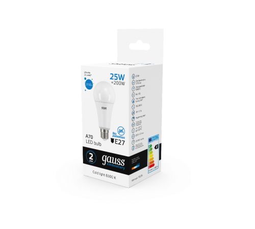 Лампа светодиодная LED 25Вт E27 220В 6500К А67 Elementary  73235  Gauss