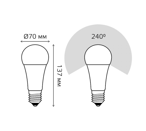 Лампа светодиодная LED 25Вт E27 220В 4100К А67 Elementary  73225  Gauss