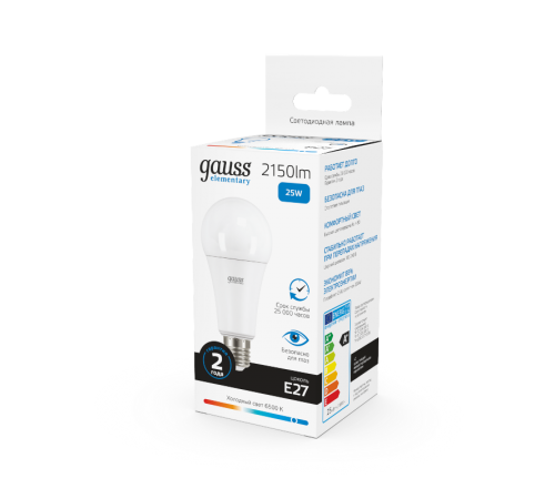Лампа светодиодная LED 25Вт E27 220В 6500К А67 Elementary  73235  Gauss