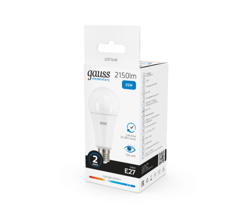 Лампа светодиодная LED 25Вт E27 220В 6500К А67 Elementary  73235  Gauss