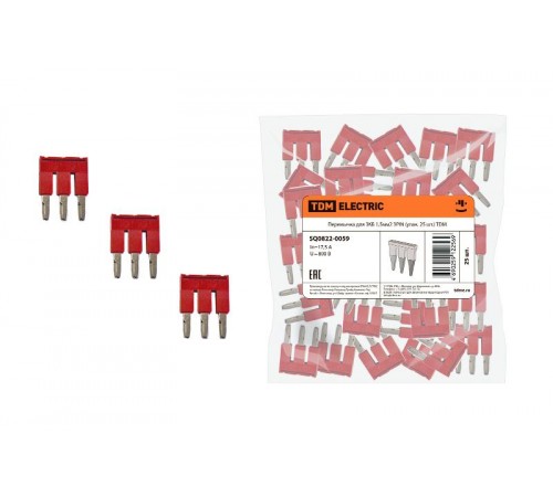 Перемычка для ЗКБ 1,5мм2 3PIN (упак. 25 шт.)  SQ0822-0059  TDM