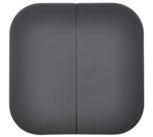 GLORY Выключатель 2-клавишный о/у 10А ВС20-2-0-ХЧм черный матовый  EVH20-K02M-10  IEK