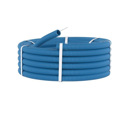 Труба гибкая гофрированная ППЛ 20мм с протяжкой тяжёлая (100м) синий  11520  DKC