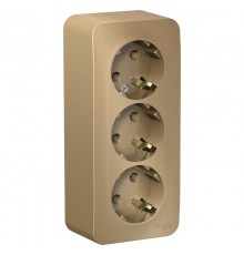 Blanca Титан О/У с изолирующей пластиной Титан Розетка 3-ая с заземлением без шторок 16А, 250В  BLNRA010314  SE