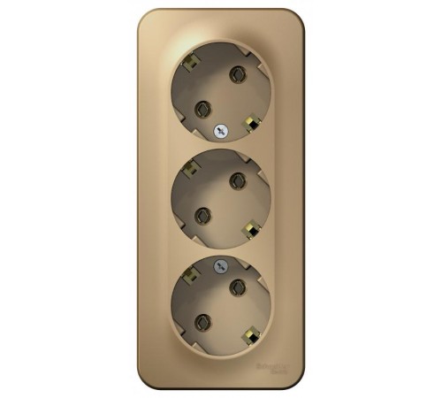 Blanca Титан О/У с изолирующей пластиной Титан Розетка 3-ая с заземлением без шторок 16А, 250В  BLNRA010314  SE