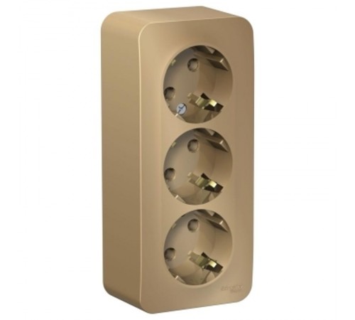 Blanca Титан О/У с изолирующей пластиной Титан Розетка 3-ая с заземлением без шторок 16А, 250В  BLNRA010314  SE